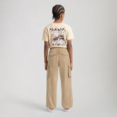 Baggy Cargo Joggers Big Boys 8-20 - Harvest Gold - Beige