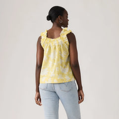 Meg Cotton Blouse - Regina Floral V2 Raf - Yellow