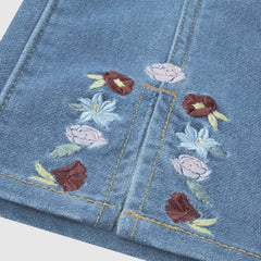 Dobby Pull On Wide Leg Toddler 2T-4T Jeans - Drew Me In - Medium Wash
