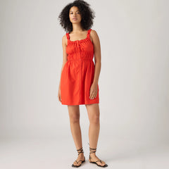 Vera Waisted Mini Dress - Signal Red - Red