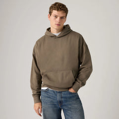 Soft Boxy Garment Dye Hoodie Sweatshirt - Garment Dye Bungee - Brown
