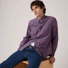 Classic Western Standard Fit Shirt - Trenton Plaid Sunshine Blue Twill - Blue