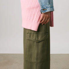 Baggy Dad Cargo TENCEL™ Women's Pants - Ivy Green - Green