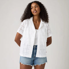 Albie Novelty Camp Shirt - Bright White - White