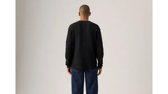 Long-Sleeve Relaxed Thermal Garment Dye Shirt - Garment Dye Mineral Black - Black