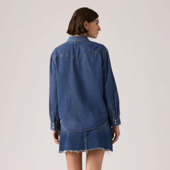 Teodora Western Shirt - Air Space - Dark Wash