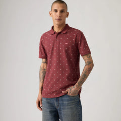 Housemark Polo Shirt - Ebba Geo Oxblood - Red