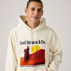 Relaxed Graphic Hoodie Sweatshirt - Archival Western Egret - White