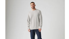 Long-Sleeve Relaxed Thermal Shirt - Light Mist Heather - Grey