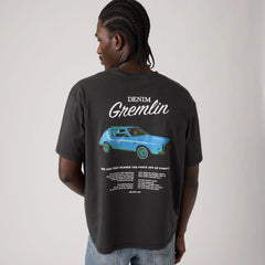 Relaxed Fit Graphic Boxy T-Shirt - Coastal Creative Gremlin Jet - Black
