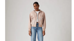 Relaxed Hooded Bomber Jacket - Light Pink