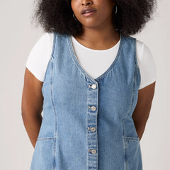 Vianna Vest Mini Dress (Plus Size) - Special Showing - Medium Wash