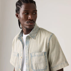 Short-Sleeve Mechanic Boxy Shirt - Early Rise - Medium Wash