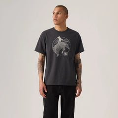 Relaxed Fit Short-Sleeve Graphic T-Shirt - Cowboy Scenic Phantom - Black