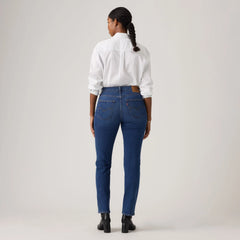724 High Rise Straight Candiani Denim Women's Jeans - Damaged Stats - Dark Wash