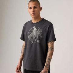 Relaxed Fit Short-Sleeve Graphic T-Shirt - Cowboy Scenic Phantom - Black