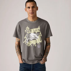 Relaxed Fit Short-Sleeve Graphic T-Shirt - Lightning Eagle Smoked Pearl - Grey