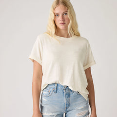 Julie Slub Short-Sleeve Tee - Egret - White