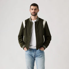Varsity Bomber - Olive - Green