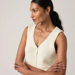 Helen Mini Boucle Vest - Tofu - White