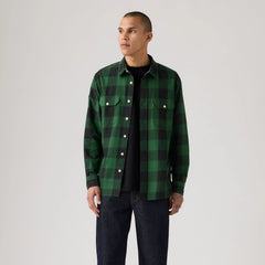 Classic Worker Overshirt - Albany Plaid Dark Green - Green