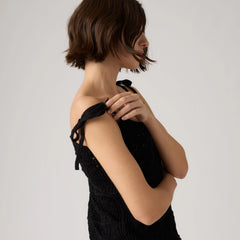 Abbey Tie-Shoulder Sweater Tank Top - Anthracite Night - Black