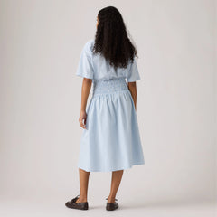 Everdeen Midi Skirt - Shelly Check Glacier - Blue