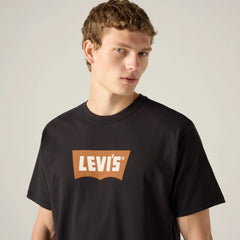 Relaxed Fit Vintage Batwing Graphic T-Shirt - Vintage Pecan - Black