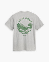 Relaxed Fit Short Sleeve Graphic T-Shirt - Taking The Scenic Route - Grey