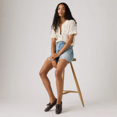 Susanna Floral Crochet Shirt - Pristine - White