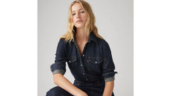 Iconic Western Linen+ Denim Shirt - Today's News - Dark Wash