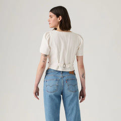 Moxie Short-Sleeve Denim Blouse - Another Flurry - Medium Wash