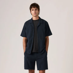 Sunset Camp Seersucker Shirt - Navy Plaid - Blue