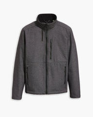 Soft Shell Stand Collar Jacket - Graphite Heather - Grey