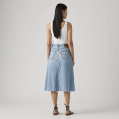 High-Rise A-Line Decon Skirt - Secret Secret - Light Wash