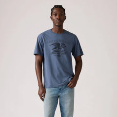 Relaxed Fit Short-Sleeve Graphic T-Shirt - Healdry Vintage Indigo - Blue