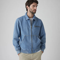 Western Bomber Jacket - Medium Wash