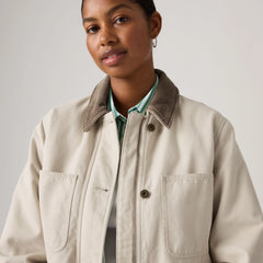 Bree Barn Jacket - Oyster Gray - White