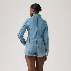 Shadow Seamed Trucker Jacket - Shadow Work Trucker - Medium Wash