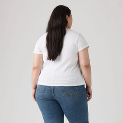 Sweetie Cap Sleeve Tee (Plus Size) - Bright White - White