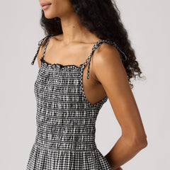 Monaco Midi Sundress - Springtime Dobby Gin - Black