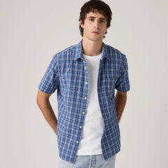 Short-Sleeve Classic One Pocket Standard Fit Shirt - Hakan Plaid Sunshine - Blue