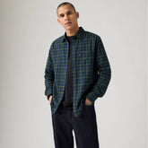 Classic One Pocket Standard Fit Flannel Shirt - Harlan Plaid Blue Deep Depths - Blue