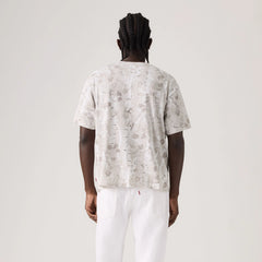 Boxy Short Sleeve T-Shirt - Falke Birch Camo Silvery Tonal - Grey