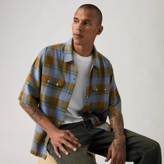 Short Sleeve Boxy Western Shirt - Camran Plaid Troposphere - Multi-Color