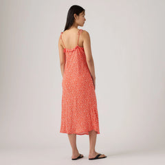 Sarita Slip Midi Dress - Pamela Floral Vine S - Red