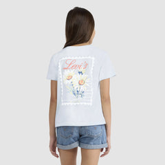 Short Sleeve Floral Stamp Graphic Tee Big Girls 7-16 - Country Air - Multi-Color