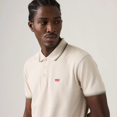 Housemark Polo Shirt - Wood Tipping Stripe - White