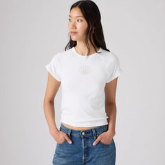 Graphic Riley Raglan T-Shirt - Pearl Embellished Sh - White