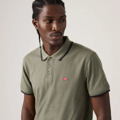 Housemark Polo Shirt - Wood Tipping Stripe - Green